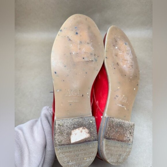 AGL Candy Apple Red Patent Leather Lace-Up Oxfords. Size EU 37.5 - Picture 6 of 7